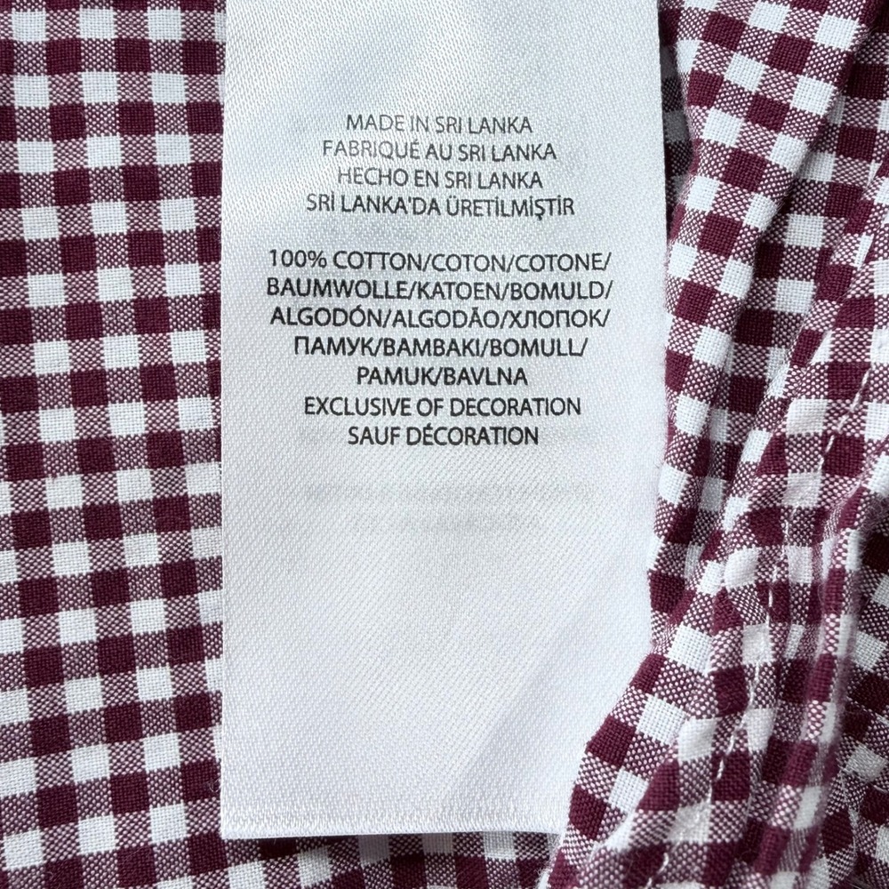 Polo Ralph Lauren Shirt Mens Large L Burgundy Gingham Check Cotton Button Down - Picture 4 of 4